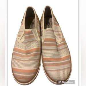 Margaritaville Slip-On Sneakers - Cream and Orange Stripes